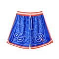 DIOTSR Mens Basketball Shorts Casual Retro Graphic Shorts Athletic Running Shorts Streetwear Designer Shorts with Pockets (Blue & OrangeX-Small)