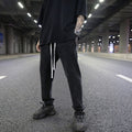 Vintage Black Gray Drop-Crotch Joggers Pants